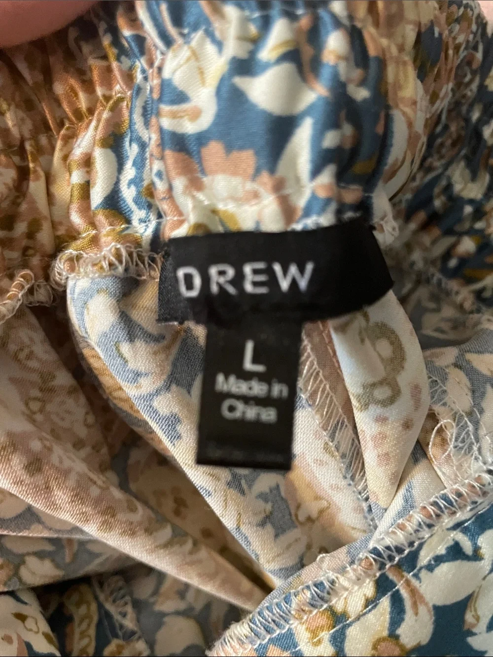 C50- DREW Blue and Tan Floral Wide-Leg Pants